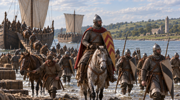 Richard de Clare, Strongbow, lands in Ireland